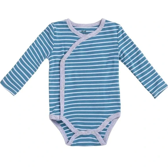 Asher and Olivia - Baby Boy's 3-Pack Long-Sleeve Kimono Bodysuit Set Onesie’s - Picture 3 of 16